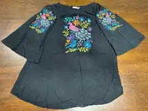 Floral Embroidered Cottage Western Boho Coquette Festival Art to Wear Large