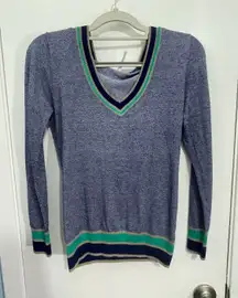 Y2K Hoodie Small Blue Stretch Knit Sporty Clueless Preppy Bella Swan