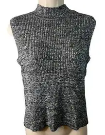 Studio I Womens Knit Sleeveless Sweater Mock‎ Neck Ribbed Size 14