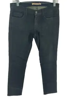 J Brand waxed cotton denim the pencil leg straight leg jeans dark wash 28