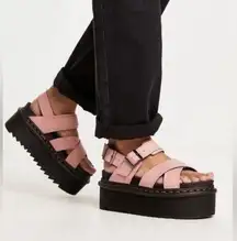 Dr. Martens  Voss II Platform Quad Cross Strap Sandals Pink 8