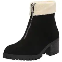 Bella Vita Cable Lug Black Booties Faux Shearling Size 8.5 New