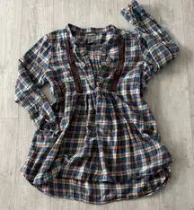 Wrangler Blue and Brown Plaid Shirt XL country western cowgirl