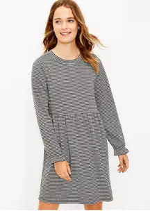 NWOT Loft Button Back Crewneck Houndstooth Long Sleeve Dress