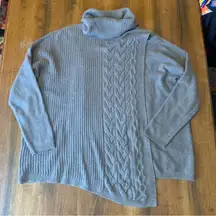 Simply Vera Vera Wang Sweater medium Gray Turtleneck Asymmetrical