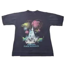 Disney Vintage Walt  Magic Kingdom Castle Fireworks T-Shirt USA Kids Adult ?