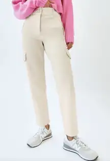 Wilfred Aritzia Cream Modern Cargo Utility Denim Pants Size 4