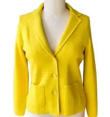 Talbots NWOT ~  Merino Wool YELLOW Button Cardigan Sweater Jacket ~ MEDIUM P