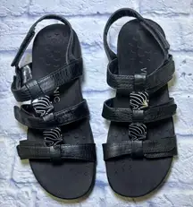 VIONIC AMBER Black Leather Slingback Sandals Comfort Arch Support Women Size 9