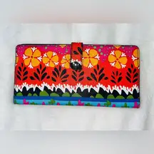 Vera Bradley Rio Stripe Slim Trifold Floral Leather Wallet