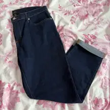 Banana Republic dark wash cuffed Girlfriend fit jeans