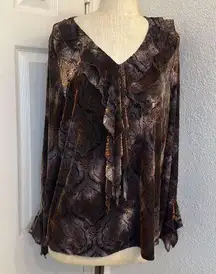 Y2k velvet burnout ruffle long sleeve whimsigoth