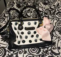 betsey johnson polka dot bow bag