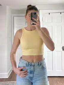 Divided Yellow Tank Top H&M Cropped