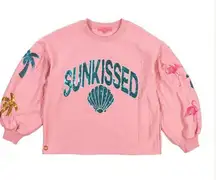 Quilted Sunkissed Top Flamingo Palm Trees XXL New