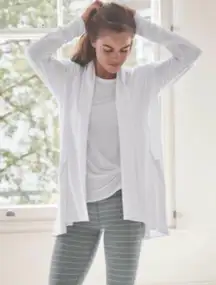 ATHLETA Pranayama Wrap Cardigan Long Sleeve White Wms Sz Large Petite