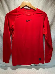 Pro Shirt Fitted Red Long Sleeve Dri Fit