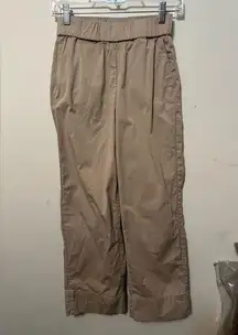 Everlane Pants Women 0‎ Organic Cotton Wide Leg Elastic Waist Pull On Khaki Tan