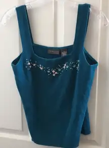 FINAL MARKDOWN Relativity petite medium embroidered top