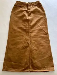 - Vintage Camel Brown Long A-Line Skirt - Size 6