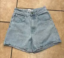 Princess Polly Denim High Waisted Light Wash Mom Jean Shorts