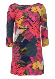 Tibi 100% silk abstract print shift dress size 0