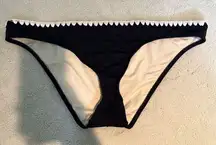 Ale by Alessandra Black Embroidered Detail Bikini Bottoms Women's Size Large