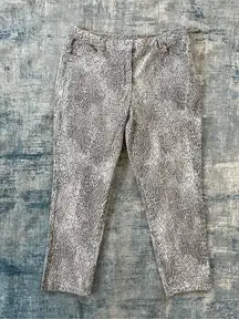 Ruby Rd Gray Snake Print Cropped Denim Jeans Size 10