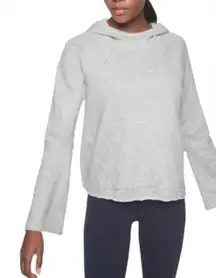 Athleta Womens French Terry Pique Athletic Hoodie Light Grey Sz XS Workout Gym‎