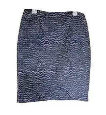 Lafayette 148 New York Classic Pencil Straight Skirt Blue Brown Women's Size 12