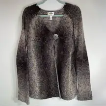 VTG Talbots M Cardigan Wool Mohair Blend Ombre Brown Knit Sweater