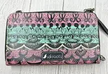 Sakroots Wallet Wristlet Phone Holder Case Coated Canvas Boho Artists Circle‎