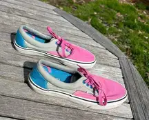 Vans Off The Wall Classic grey blue pink Skate Shoe Men’s 6.5 Womens 8 authentic