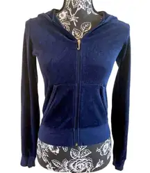 Juicy Couture Velour Tracksuit Jacket Hoodie Sweatshirt Bling Embellished