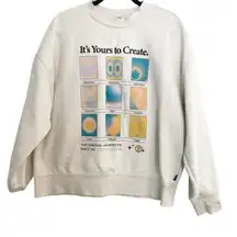 Vans Graphic Sweatshirt Pullover It's Yours to Create Crew Neck‎ M Skater Artsy