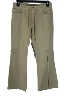 Vintage 90s‎ Juniors Size 13 Baggy Khaki Cargo Pockets Tie Pants