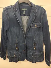 LRL Lauren Jeans Co Ralph Lauren Womens Denim Blazer Jacket Blue Size L