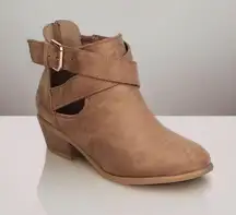 Manny Cross Strap Cut Out Bootie