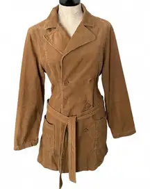 Vintage Abercrombie & Fitch Brown Corduroy Double Breast Coat - Size L
