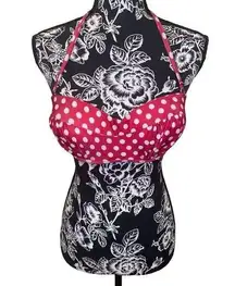 Padded Push-up Polka Dot Halter Bikini Top Beachwear Swimsuit