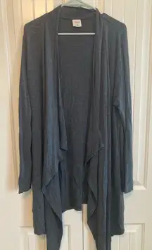 Soma Women's Gray Open Front Cardigan Duster Medium Flaw