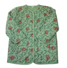 NWT Cath Kidston Forever Quilted Jacket in Green Floral Print US 10 UK 14