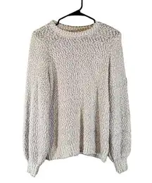 Nine West Lavender & White Popcorn Textured Long Sleeve Knit Sweater Women Sz M