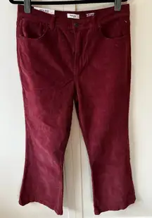 Kensie Women’s‎ NWT The Savannah High Rise Flare Red Corduroy Pants Size 12