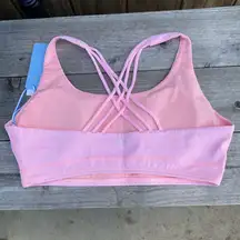 New Southern Tide Womens XL Sports Bra Pink Striped Nessa Skip Strappy Back