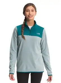 THE NORTH FACE TKA GLACIER QUARTER ZIP BLUE FLEECE TOP