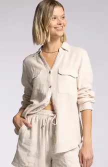 Thread & Supply Size Small Farrah Shirt in Heather Oatmeal