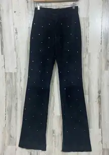 Wilsons Leather Maxima Suede Rhinestone Flare Pants size 4 Western Rocker Bling