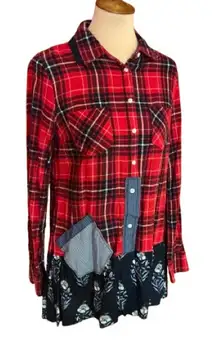 Merona Shabby Chic feminine ruffled flannel shirt