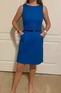 Royal Blue Belted Dress